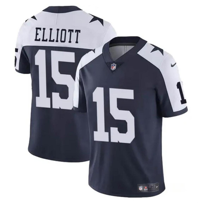 Youth Dallas Cowboys #15 Ezekiel Elliott Navy White Vapor Untouchable Thanksgiving Limited Stitched Football Jersey Youth Dallas Cowboys #15 Ezekiel Elliott Navy White Vapor Untouchable Thanksgiving Limited Stitched Football Jersey