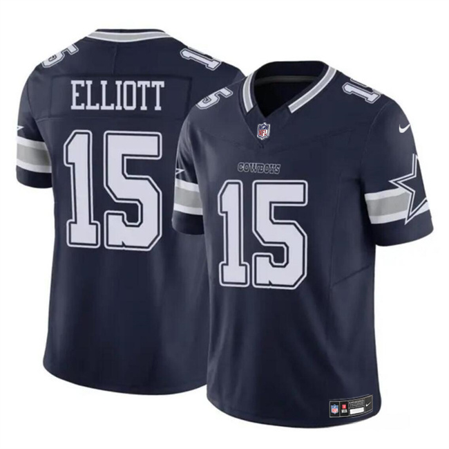 Youth Dallas Cowboys #15 Ezekiel Elliott Navy 2023 F.U.S.E Vapor Untouchable Limited Stitched Football Jersey Youth Dallas Cowboys #15 Ezekiel Elliott Navy 2023 F.U.S.E Vapor Untouchable Limited Stitched Football Jersey