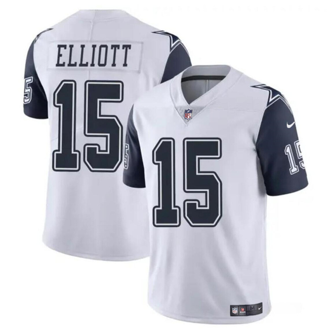 Youth Dallas Cowboys #15 Ezekiel Elliott White Color Rush Limited Stitched Football Jersey Youth Dallas Cowboys #15 Ezekiel Elliott White Color Rush Limited Stitched Football Jersey