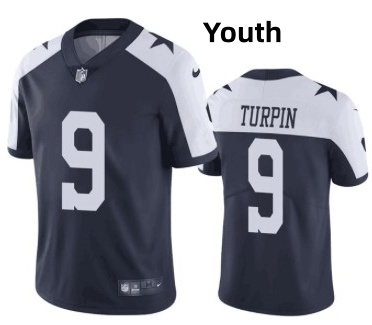 Youth Dallas Cowboys #9 KaVontae Turpin Navy White Thanksgiving Vapor Limited Jersey Youth Dallas Cowboys #9 KaVontae Turpin Navy White Thanksgiving Vapor Limited Jersey