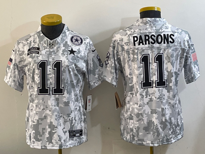 Youth Dallas Cowboys #11 Micah Parsons 2024 F.U.S.E Arctic Camo Salute To Service Limited Stitched Football Jersey 2 Youth Dallas Cowboys #11 Micah Parsons 2024 F.U.S.E Arctic Camo Salute To Service Limited Stitched Football Jersey 2