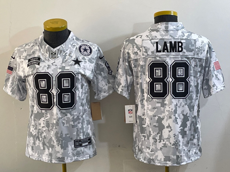 Youth Dallas Cowboys #88 CeeDee Lamb 2024 F.U.S.E Arctic Camo Salute To Service Limited Stitched Football Jersey Youth Dallas Cowboys #88 CeeDee Lamb 2024 F.U.S.E Arctic Camo Salute To Service Limited Stitched Football Jersey
