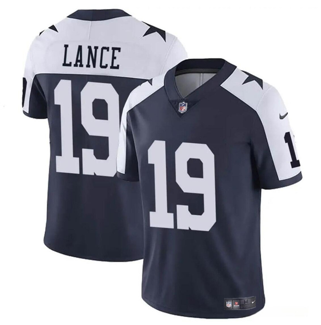 Youth Dallas Cowboys #19 Trey Lance Navy White Thanksgiving Vapor Untouchable Limited Stitched Football Jersey Youth Dallas Cowboys #19 Trey Lance Navy White Thanksgiving Vapor Untouchable Limited Stitched Football Jersey
