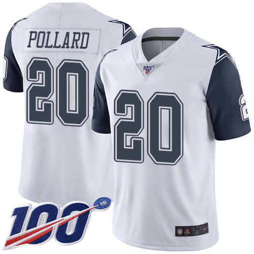 Cowboys #20 Tony Pollard White Youth Stitched Football Limited Rush 100th Season Jersey Cowboys #20 Tony Pollard White Youth Stitched Football Limited Rush 100th Season Jersey