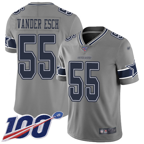 Cowboys #55 Leighton Vander Esch Gray Youth Stitched Football Limited Inverted Legend 100th Season Jersey Cowboys #55 Leighton Vander Esch Gray Youth Stitched Football Limited Inverted Legend 100th Season Jersey