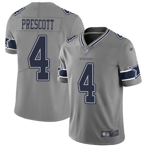 Cowboys #4 Dak Prescott Gray Youth Stitched Football Limited Inverted Legend Jersey Cowboys #4 Dak Prescott Gray Youth Stitched Football Limited Inverted Legend Jersey
