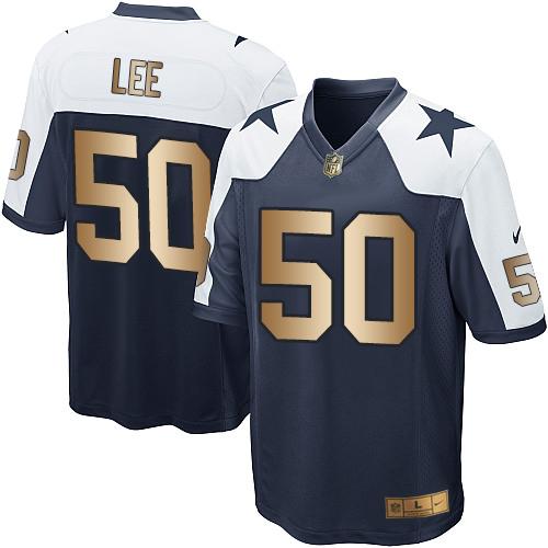 Nike Cowboys #50 Sean Lee Navy Blue Thanksgiving Throwback Youth Stitched NFL Elite Gold Jersey Nike Cowboys #50 Sean Lee Navy Blue Thanksgiving Throwback Youth Stitched NFL Elite Gold Jersey