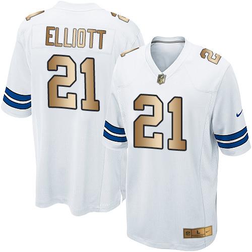 Nike Cowboys #21 Ezekiel Elliott White Youth Stitched NFL Elite Gold Jersey Nike Cowboys #21 Ezekiel Elliott White Youth Stitched NFL Elite Gold Jersey