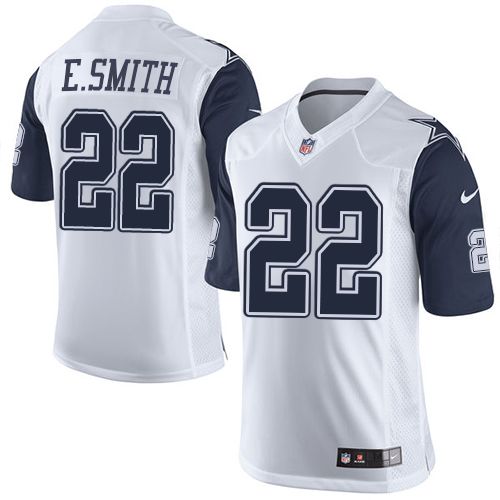 Nike Cowboys #22 Emmitt Smith White Youth Stitched NFL Elite Rush Jersey Nike Cowboys #22 Emmitt Smith White Youth Stitched NFL Elite Rush Jersey