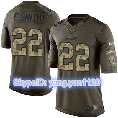 Nike Cowboys #22 Emmitt Smith Green Color Youth Stitched NFL Limited Salute to Service Jersey