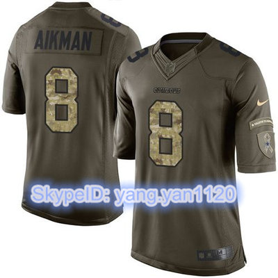 Nike Cowboys #8 Troy Aikman Green Color Youth Stitched NFL Limited Salute to Service Jersey Nike Cowboys #8 Troy Aikman Green Color Youth Stitched NFL Limited Salute to Service Jersey