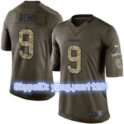 Nike Cowboys #9 Tony Romo Green Color Youth Stitched NFL Limited Salute to Service Jersey Nike Cowboys #9 Tony Romo Green Color Youth Stitched NFL Limited Salute to Service Jersey
