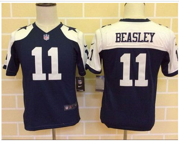 Youth Nike Cowboys #11 Cole Beasley Navy Blue Thanksgiving Throwback Stitched NFL Elite Jersey