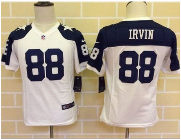 Youth Nike Cowboys #88 Michael Irvin White Thanksgiving Throwback Stitched NFL Elite Jersey