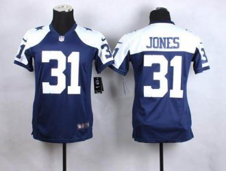 youth Nike Cowboys #31 Byron Jones Navy Blue Thanksgiving Throwback Stitched NFL Elite Jersey