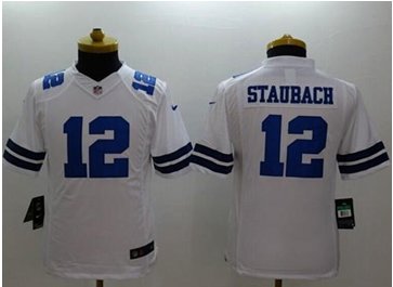 Youth NEW Cowboys #12 Roger Staubach White NFL Limited Jersey Youth NEW Cowboys #12 Roger Staubach White NFL Limited Jersey