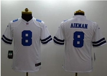 Youth NEW Cowboys #8 Troy Aikman White NFL Limited Jersey Youth NEW Cowboys #8 Troy Aikman White NFL Limited Jersey