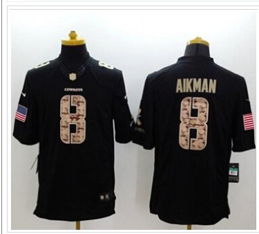 Youth NEW Cowboys #8 Troy Aikman Black NFL Limited Salute to Service Jersey Youth NEW Cowboys #8 Troy Aikman Black NFL Limited Salute to Service Jersey