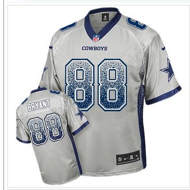 Youth NEW Cowboys #88 Dez Bryant Grey NFL Elite Drift Fashion Jersey