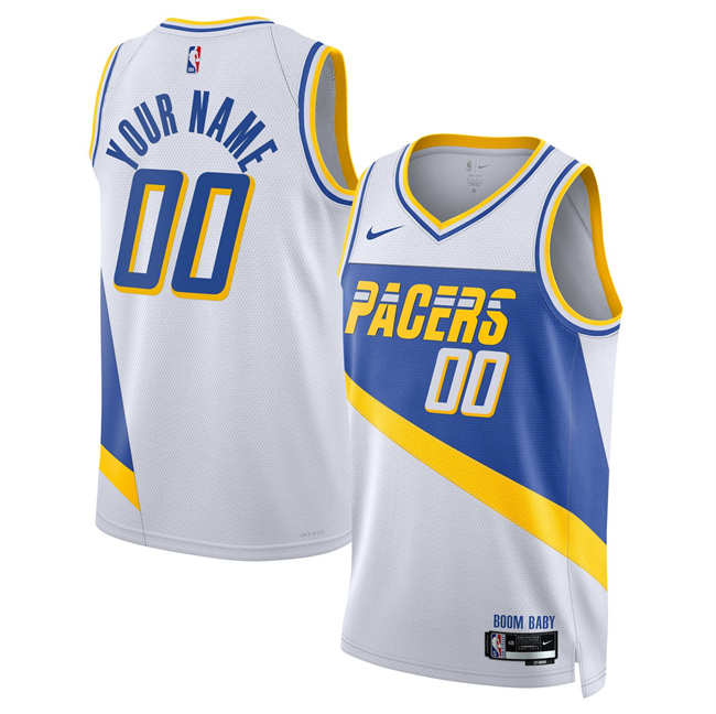 Men's Indiana Pacers Active Player Custom White 2025 26 City Edition Stitched Basketball Jersey