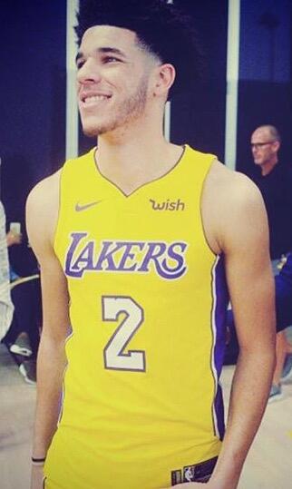 Nike Lakers #2 Lonzo Ball Yellow Customized Iron NBA Jersey