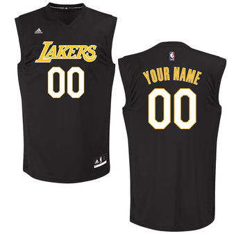 Men's Los Angeles Lakers adidas Black Custom Chase Jersey
