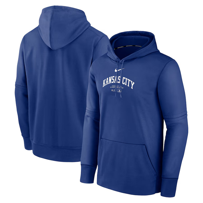 Men's Kansas City Royals Royal Collection Practice Performance Pullover Hoodie Men's Kansas City Royals Royal Collection Practice Performance Pullover Hoodie