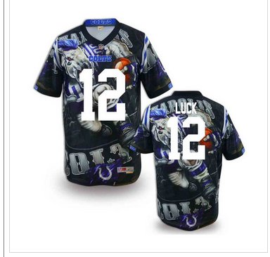 Indianapolis Colts #12 Andrew Luck Stitched NFL Elite Fanatical Version Jersey (1)