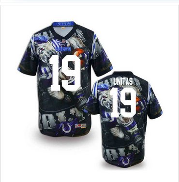 Indianapolis Colts #19 Johnny Unitas Stitched NFL Elite Fanatical Version Jersey (1)