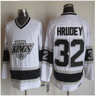 Los Angeles Kings #32 Kelly Hrudey White CCM Throwback Stitched NHL Jersey