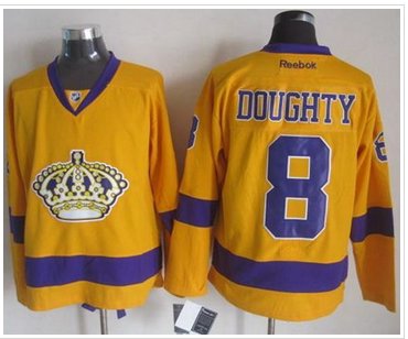 Los Angeles Kings #8 Drew Doughty Gold Alternate Stitched NHL Jersey