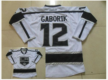 Los Angeles Kings #12 Marian Gaborik White Road Stitched NHL Jersey