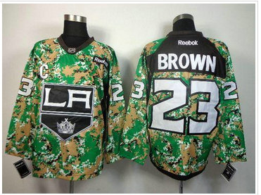 Los Angeles Kings #23 Dustin Brown Camo Veterans Day Practice NHL Jersey