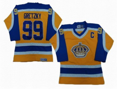 Los Angeles Kings #99 Wayne Gretzky yellow purple CCM Jerseys