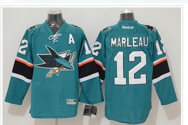 San Jose Sharks #12 Patrick Marleau Stitched Teal NHL Jersey