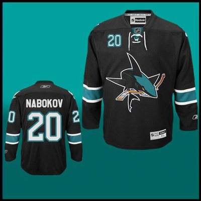 NHL San Jose Sharks #20 Evgeni Nabokov Black Jersey NHL San Jose Sharks #20 Evgeni Nabokov Black Jersey