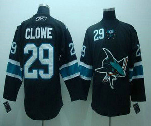 nhl san jose sharks #29 clowe black