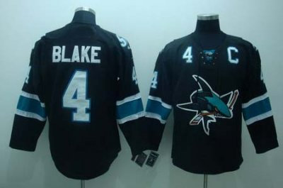 San Jose Sharks 4 Rob blake black jerseys C patch San Jose Sharks 4 Rob blake black jerseys C patch