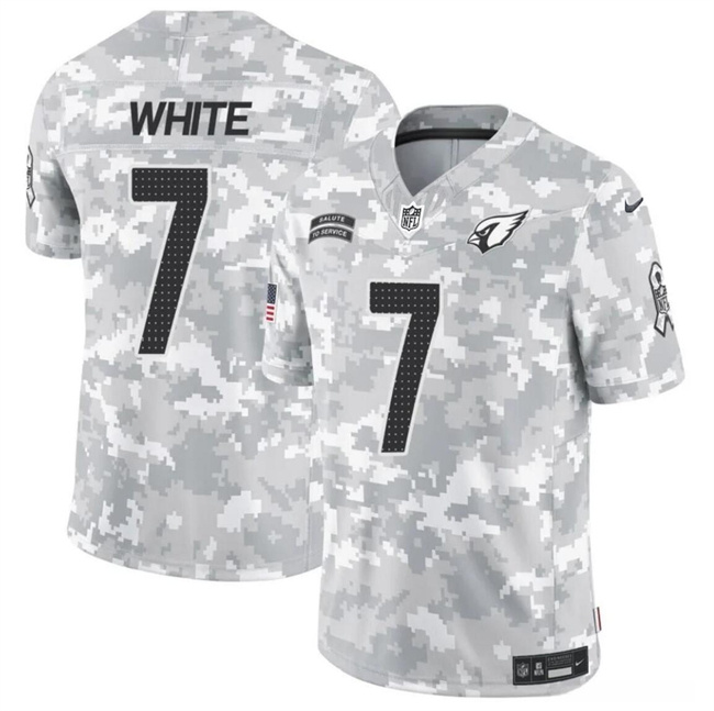 Men's Arizona Cardinals #7 Kyzir White 2024 F.U.S.E Arctic Camo Salute To Service Limited Stitched Football Jersey Men's Arizona Cardinals #7 Kyzir White 2024 F.U.S.E Arctic Camo Salute To Service Limited Stitched Football Jersey