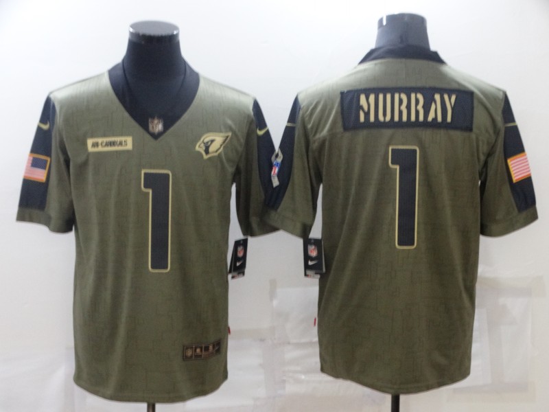 Men's Arizona Cardinals #1 Kyler Murray Nike Olive 2021 Salute To Service Limited Player Jersey Men's Arizona Cardinals #1 Kyler Murray Nike Olive 2021 Salute To Service Limited Player Jersey