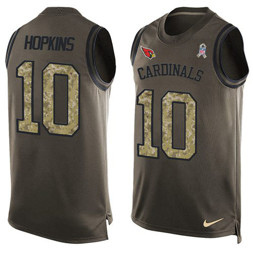 Nike Cardinals #10 DeAndre Hopkins Green Men's Stitched NFL Limited Salute To Service Tank Top Jersey Nike Cardinals #10 DeAndre Hopkins Green Men's Stitched NFL Limited Salute To Service Tank Top Jersey