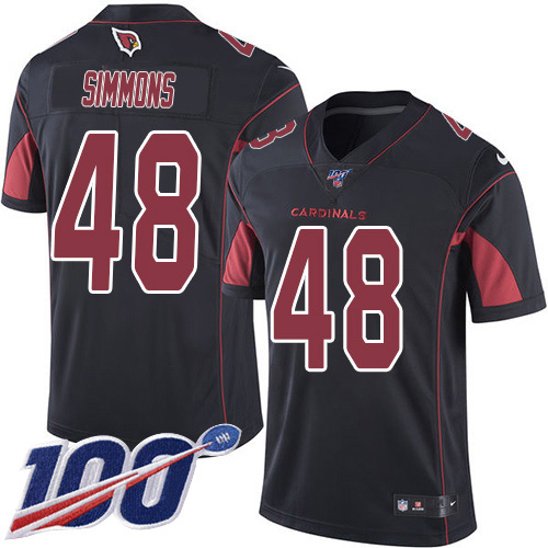 Nike Cardinals #48 Isaiah Simmons Black Men's Stitched NFL Limited Rush 100th Season Jersey Nike Cardinals #48 Isaiah Simmons Black Men's Stitched NFL Limited Rush 100th Season Jersey