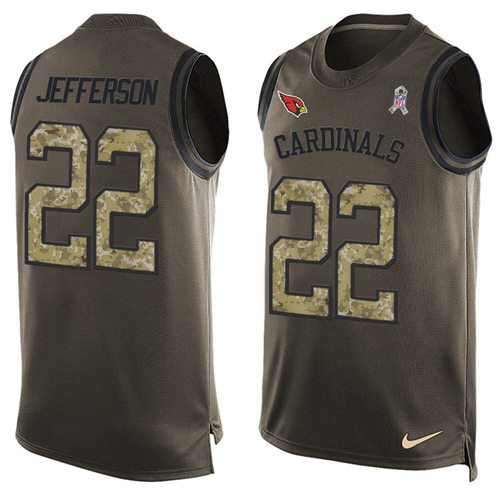 Nike Cardinals #22 Tony Jefferson Green Men's Stitched NFL Limited Salute To Service Tank Top Jersey Nike Cardinals #22 Tony Jefferson Green Men's Stitched NFL Limited Salute To Service Tank Top Jersey