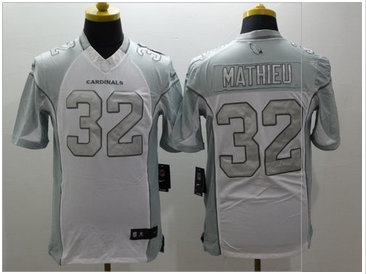 Nike Arizona Cardinals #32 Tyrann Mathieu White Men's Stitched NFL Limited Platinum Jersey Nike Arizona Cardinals #32 Tyrann Mathieu White Men's Stitched NFL Limited Platinum Jersey