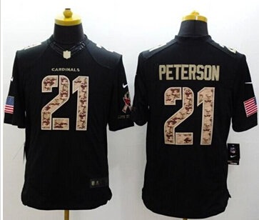 NEW Arizona Cardinals #21 Patrick Peterson Black NFL Limited Salute to Service jersey