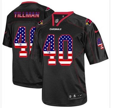 New Arizona Cardinals #40 Pat Tillman Black NFL Elite USA Flag Fashion Jersey