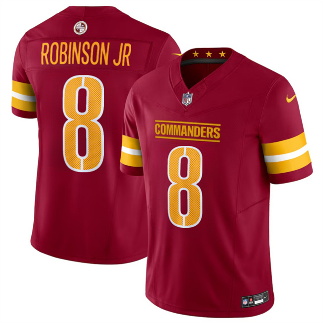 Men's Washington Commanders #8 Brian Robinson Jr Burgundy 2024 F.U.S.E Vapor Limited Stitched Football Jersey Men's Washington Commanders #8 Brian Robinson Jr Burgundy 2024 F.U.S.E Vapor Limited Stitched Football Jersey