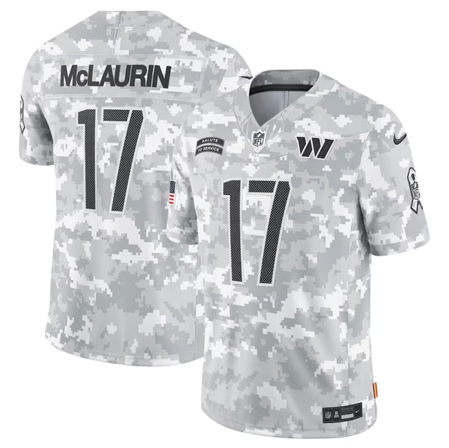 Men's Washington Commanders #17 Terry McLaurin 2024 Arctic Camo Salute To Service Limited Stitched Football Jersey Men's Washington Commanders #17 Terry McLaurin 2024 Arctic Camo Salute To Service Limited Stitched Football Jersey