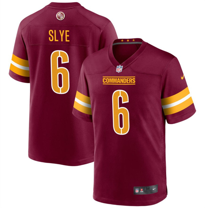 Men's Washington Commanders #6 Joey Slye Burgundy Stitched Game Jersey Men's Washington Commanders #6 Joey Slye Burgundy Stitched Game Jersey