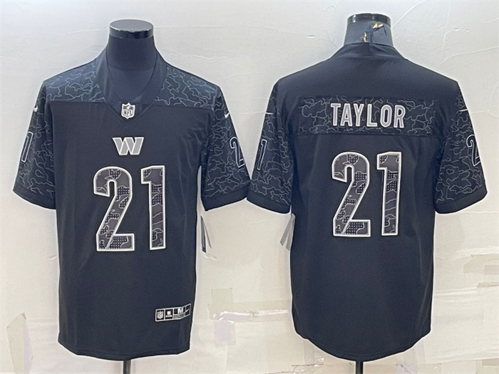 Men's Washington Commanders #21 Sean Taylor Black Reflective Limited Stitched Football Jersey Men's Washington Commanders #21 Sean Taylor Black Reflective Limited Stitched Football Jersey